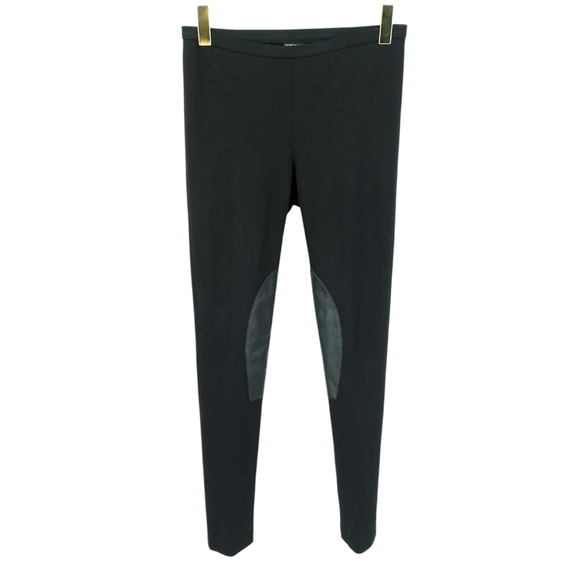 Lafayette‎ 148 Women's Small Black Moto Leggings with Genuine Leather Trim - Picture 1 of 8